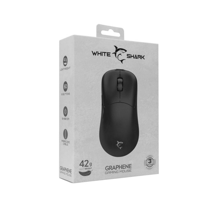 White Shark GRAPHENE-B GM-5014 žaidimų pelė, juoda