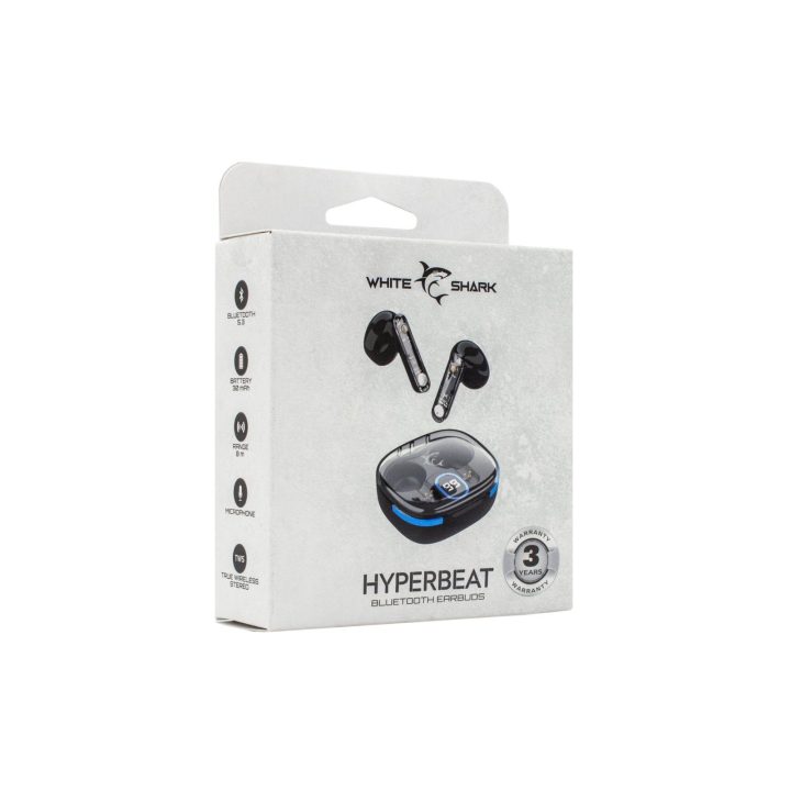 White Shark HYPERBEAT GEB-TWS37 Bluetooth ausinės, juodos