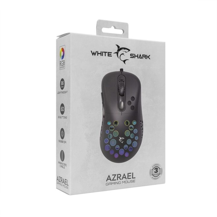 White Shark AZRAEL-B GM-5013 žaidimų pelė, juoda