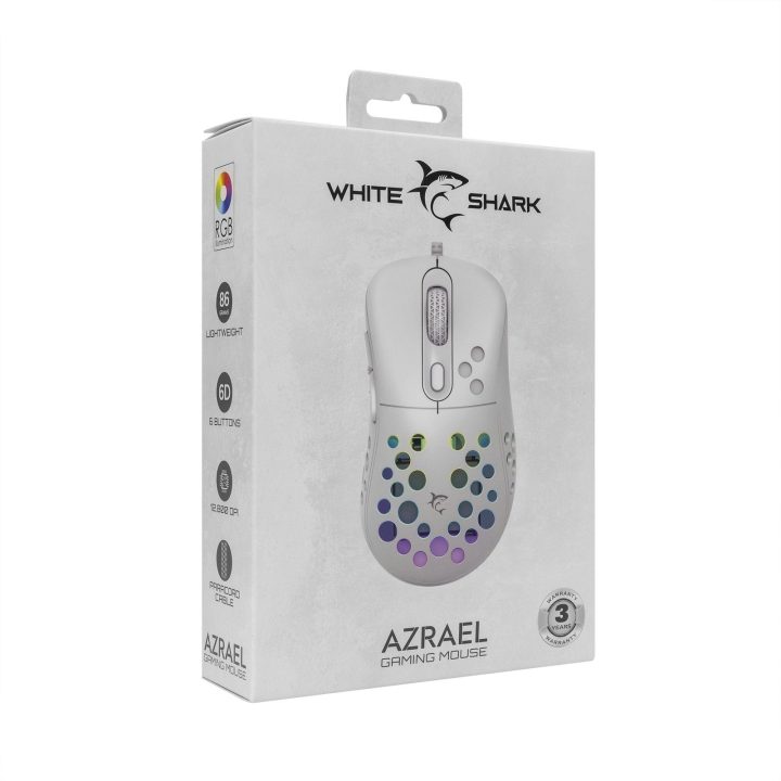 White Shark AZRAEL-W GM-5013 žaidimų pelė, balta