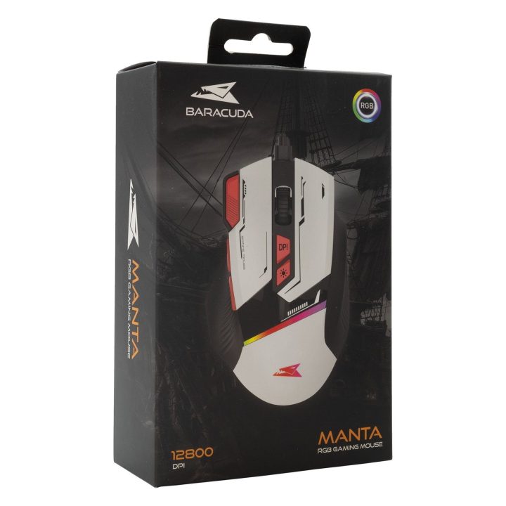 Baracuda MANTA-W BGM-042 žaidimų pelė, balta