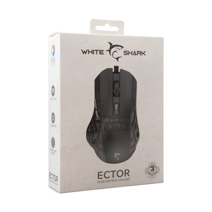 White Shark ECTOR-B GM-5016 žaidimų pelė, juoda