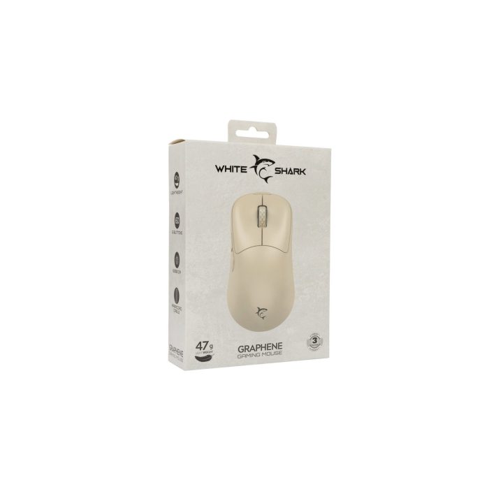 White Shark GRAPHENE-BE GM-5014 žaidimų pelė, smėlio spalvos