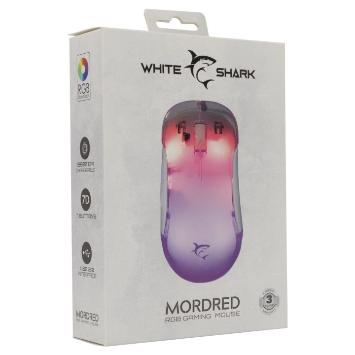 White Shark MORDRED-W GM-5017 žaidimų pelė, balta