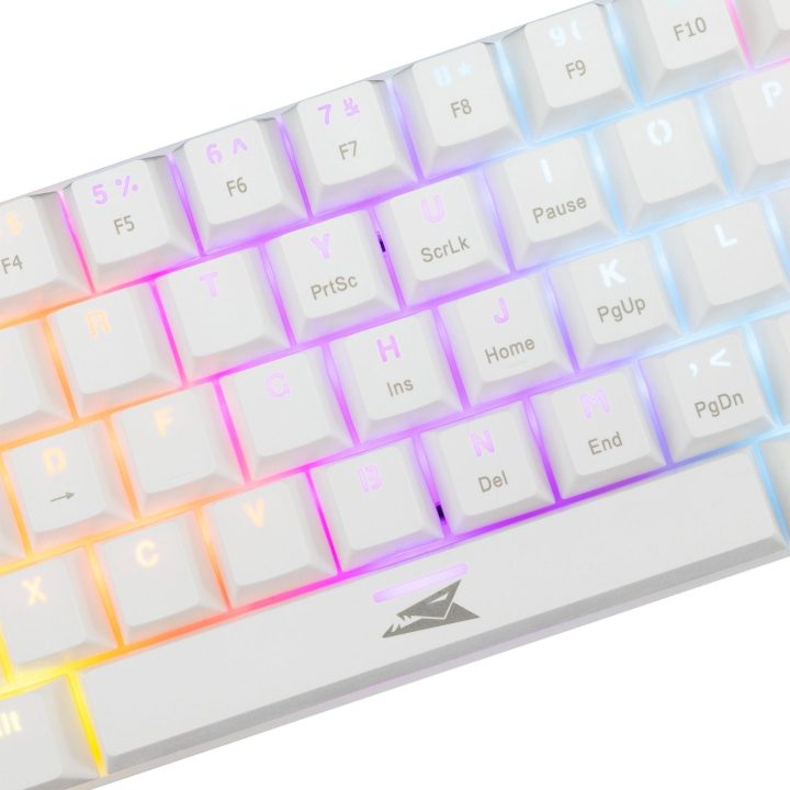Baracuda Dolphin mechaninė žaidimų klaviatūra su raudonais jungikliais, balta