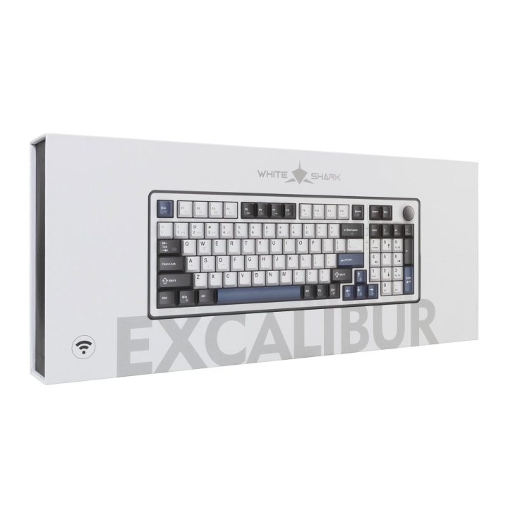 White Shark EXCALIBUR-W GK-007251 US belaidė mechaninė klaviatūra, balta