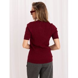 Bordo megztinis su pynimo raštu