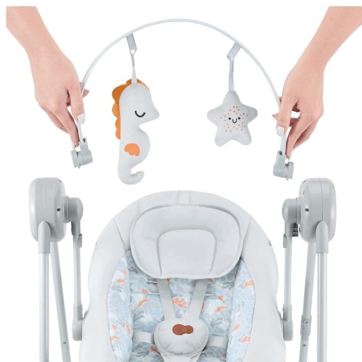 Kinderkraft SWINGEE elektrinis supynės gultukas, pilkas
