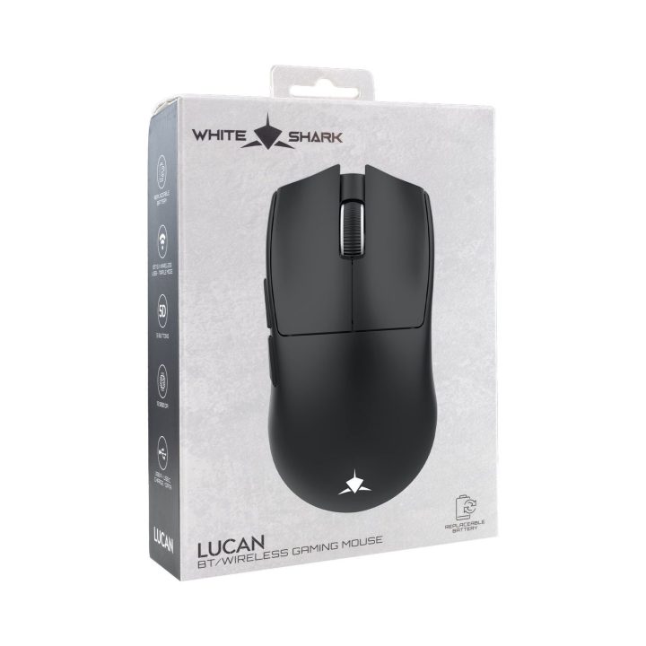 White Shark LUCAN-B WGM-5022 belaidė žaidimų pelė, balta