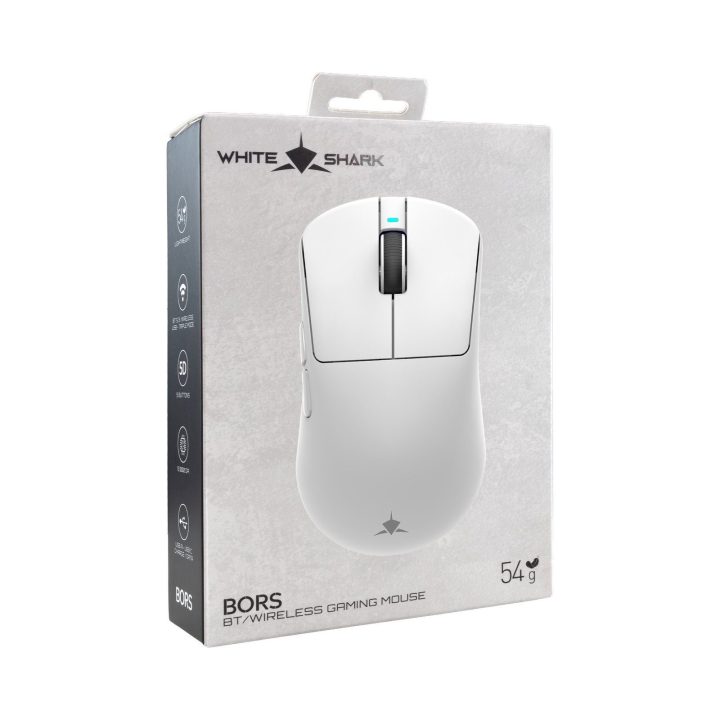 White Shark BORS-W WGM-5021 belaidė žaidimų pelė, juoda