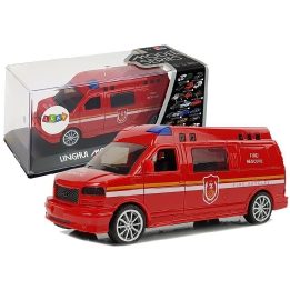 Raudonas žaislinis gaisrinės automobilis su šviesomis ir garsu