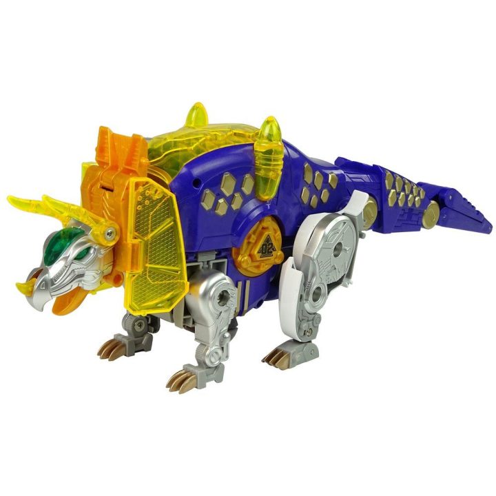 Violetinis dinozaurų žaislinis šautuvas 2 in 1 su skydu Triceratops