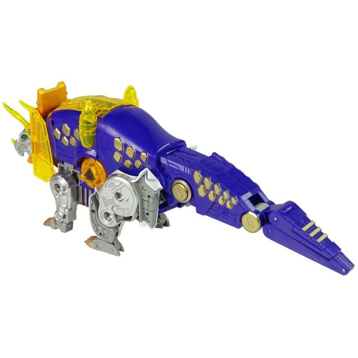 Violetinis dinozaurų žaislinis šautuvas 2 in 1 su skydu Triceratops