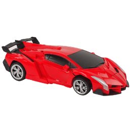 Raudonas nuotolinio valdymo automobilis–robotas 2 viename su šviesomis ir garsu