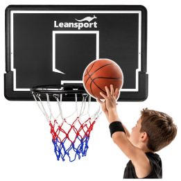 Juodas pakabinamas krepšinio lankas su lenta, 90 cm
