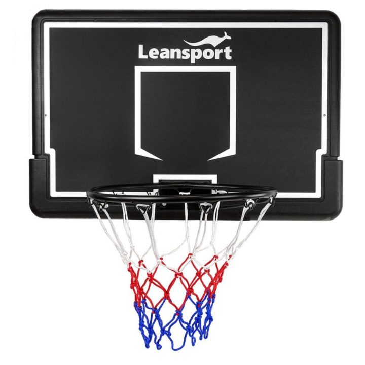 Juodas pakabinamas krepšinio lankas su lenta, 90 cm
