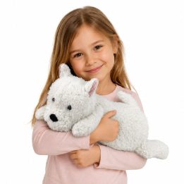 Baltas Vakarų Škotijos terjero pliušinis šuo, 40 cm