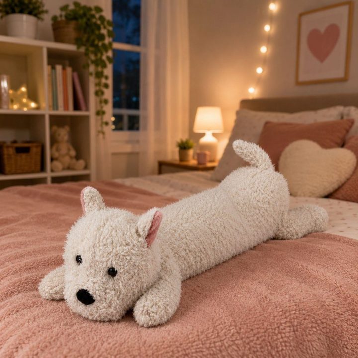 Baltas West Highland pliušinis šuo 60 cm