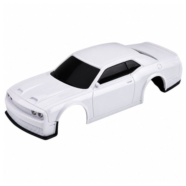 Baltas RC drift sportinis automobilis 4WD 1:43 su keičiamais kėbulais