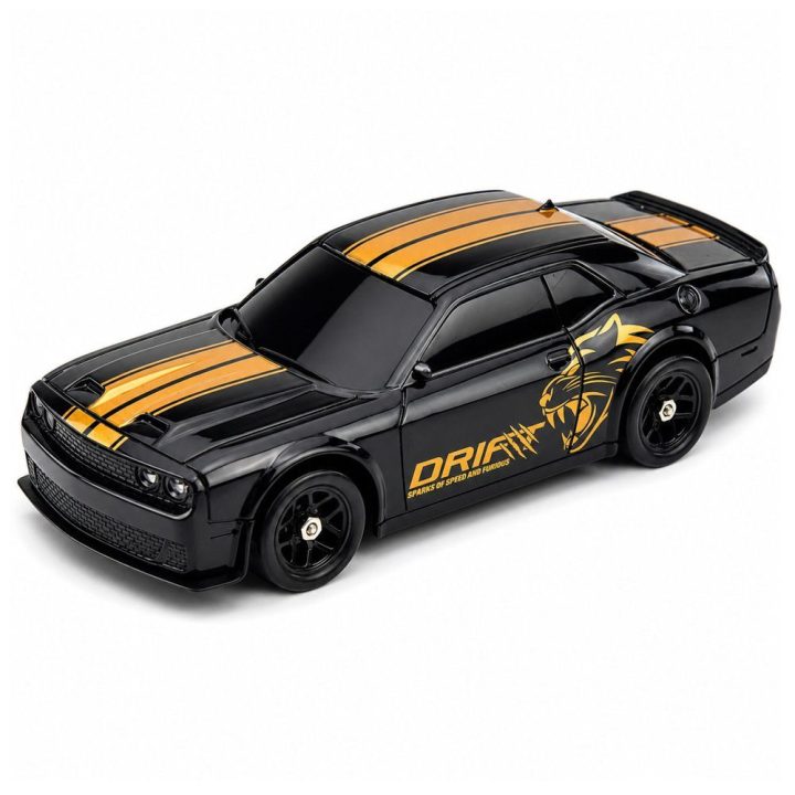 Baltas RC drift sportinis automobilis 4WD 1:43 su keičiamais kėbulais