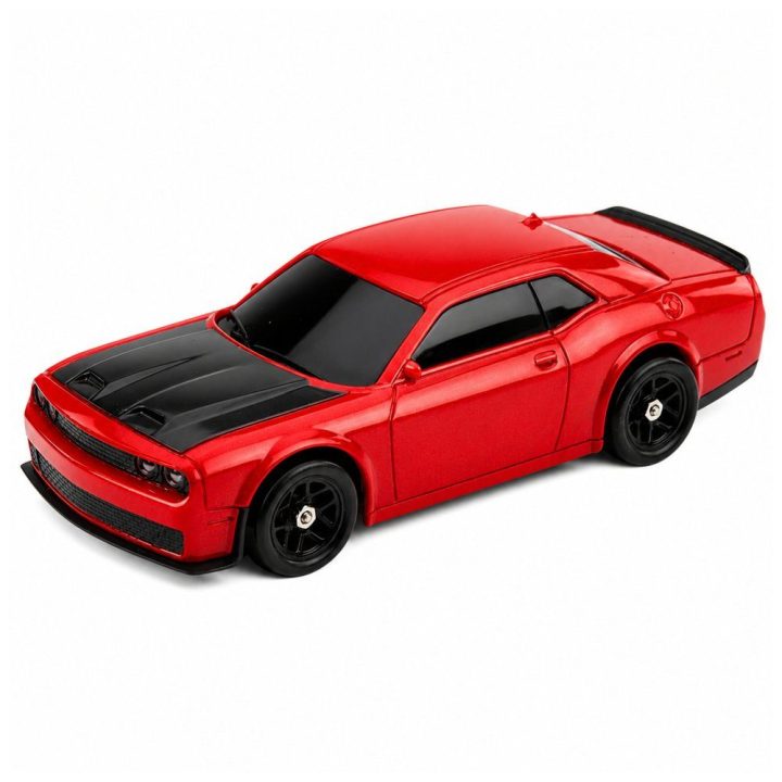 Raudonas žaislinis RC drift automobilis 1:43 su keičiamais kėbulais