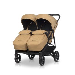 Dvivietis vaikų vežimėlis EURO-CART Doblo, smėlio spalvos