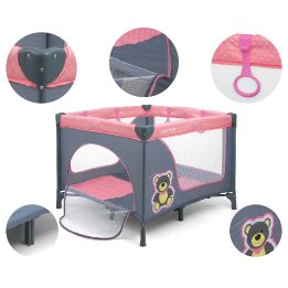 Rožinis maniežas vaikui Milly Mally Fun Pink Bear