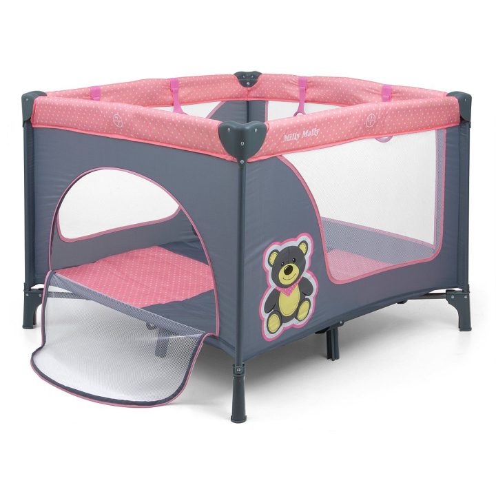 Rožinis maniežas vaikui Milly Mally Fun Pink Bear