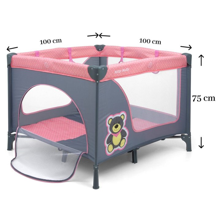 Rožinis maniežas vaikui Milly Mally Fun Pink Bear