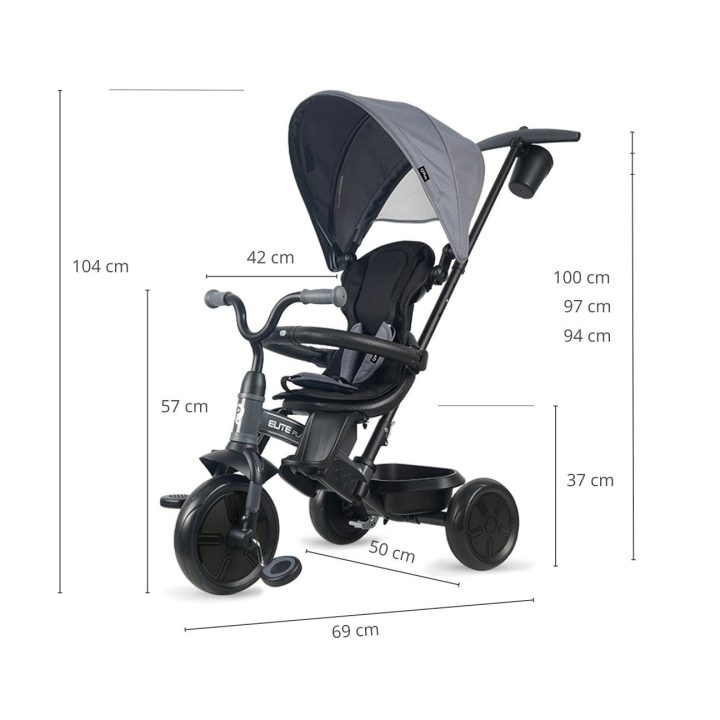 Triratukas vaikui Qplay Elite Platinum, pilkas