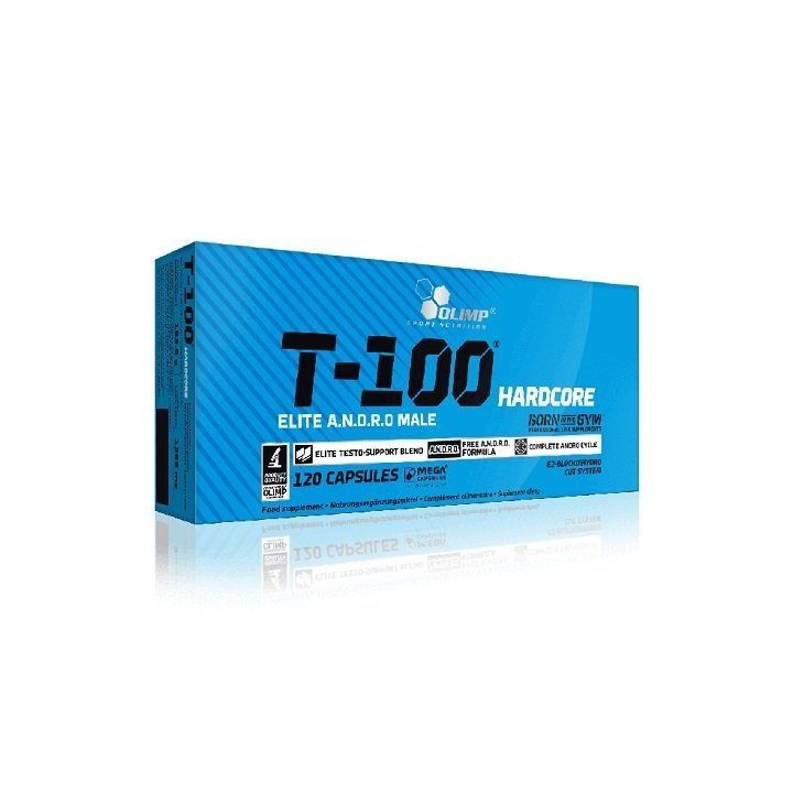 Maisto papildas kapsulėmis Olimp T-100 Hardcore 120 kapsulių
