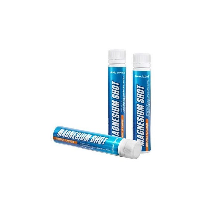 Magnio šotai Body Attack Magnesium Shots 20 × 25 ml, apelsinų skonio
