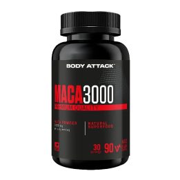Maca kapsulės Body Attack Maca 3000 90 kapsulių