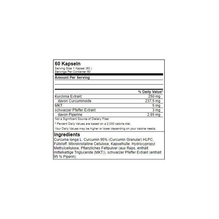 Kurkumino kapsulės GN Curcumin Plus+ 60 kapsulių
