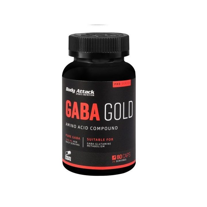 GABA kapsulės Body Attack GABA Gold 80 kapsulių