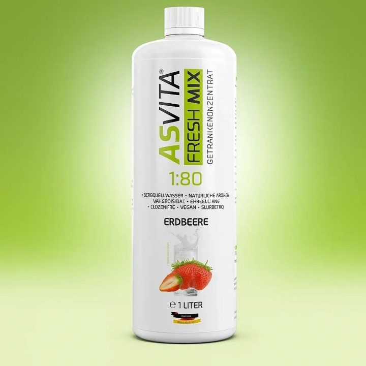 ASVita Fresh Mix braškių skonio gėrimo koncentratas 1 l