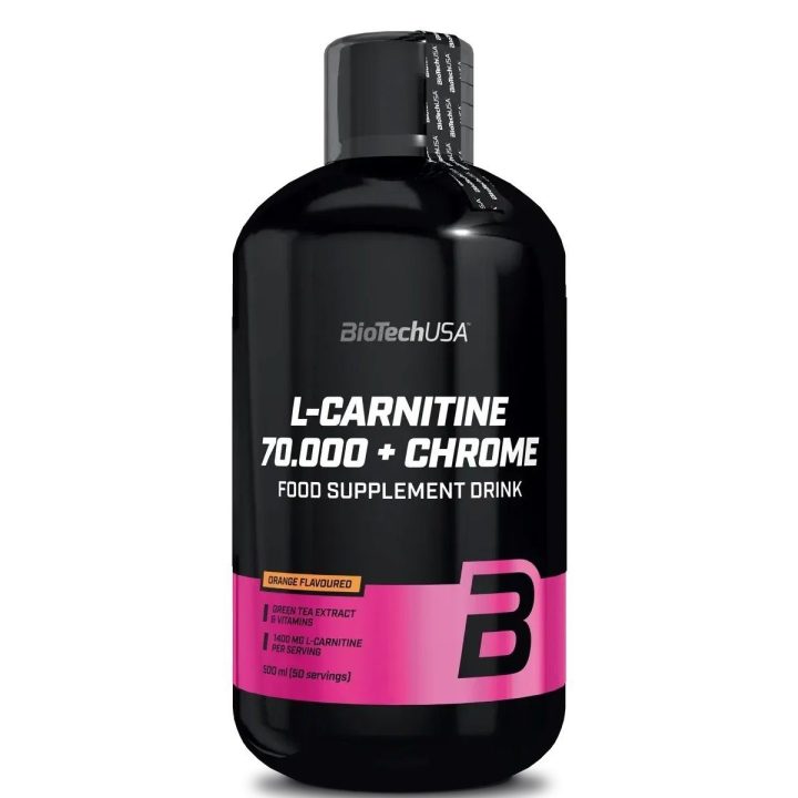 L-karnitino ir chromo skystas koncentratas BioTechUSA 500 ml, apelsinų skonio