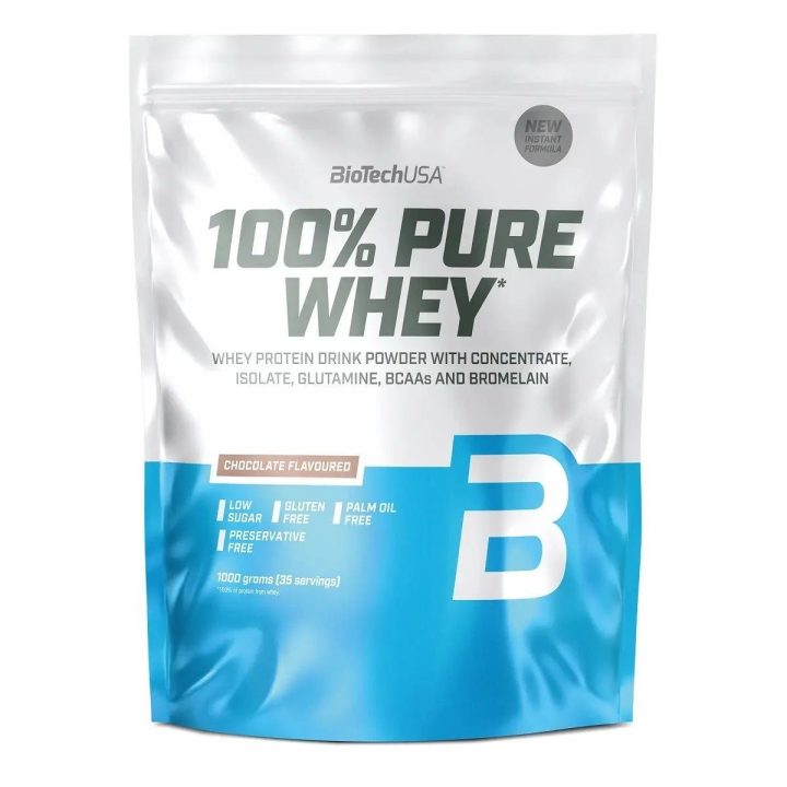Išrūgų baltymų milteliai BioTechUSA 100% Pure Whey 1000 g, šokolado skonio