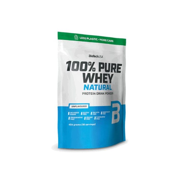 Išrūgų baltymai BioTechUSA 100% Pure Whey Natural 454 g, be skonio