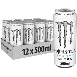 Monster Ultra White energetinis gėrimas 12 × 500 ml, be cukraus