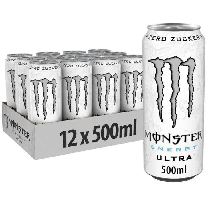 Monster Ultra White energetinis gėrimas 12 × 500 ml, be cukraus