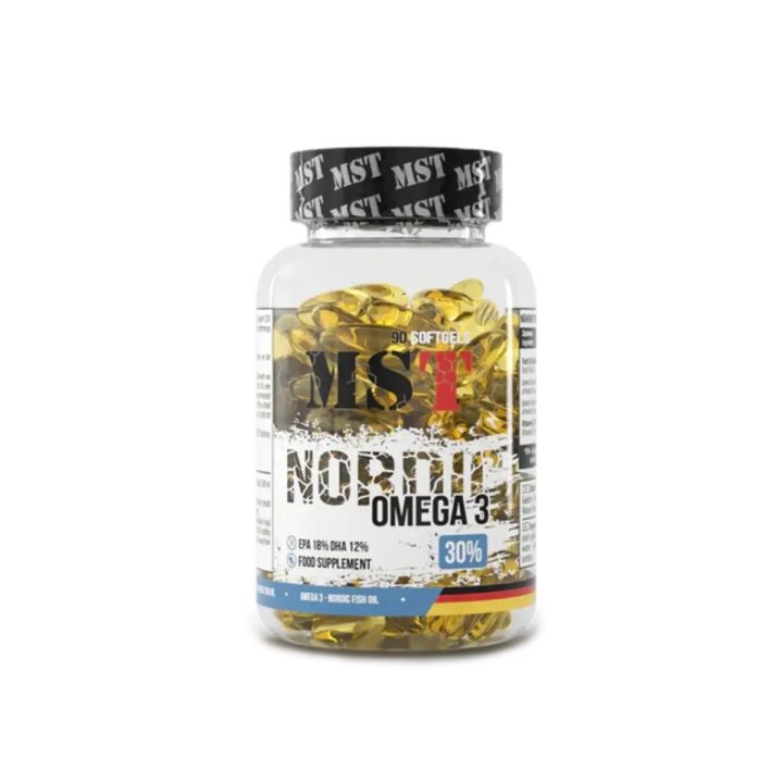 Omega-3 žuvų taukų kapsulės MST Nordic Fish Oil 90 kapsulių