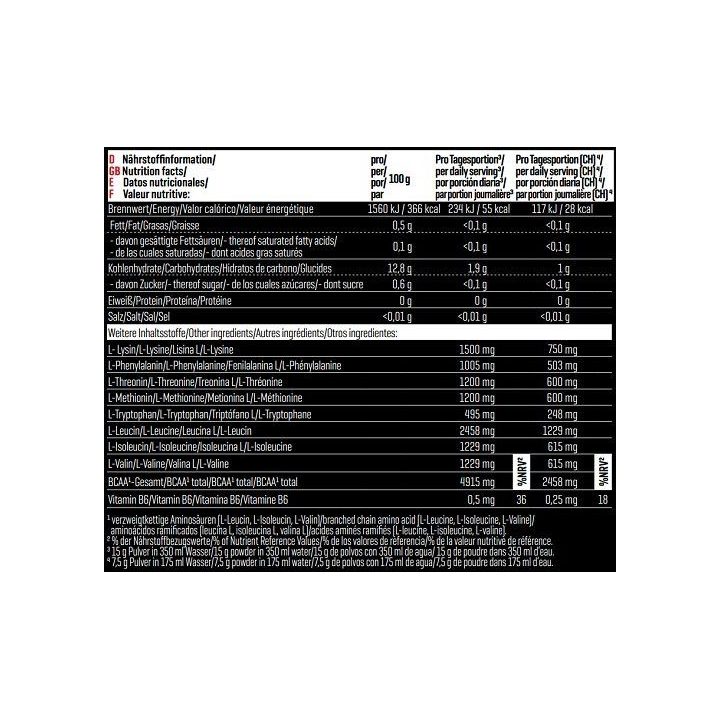 EAA amino rūgščių milteliai Body Attack Extreme Instant 500 g