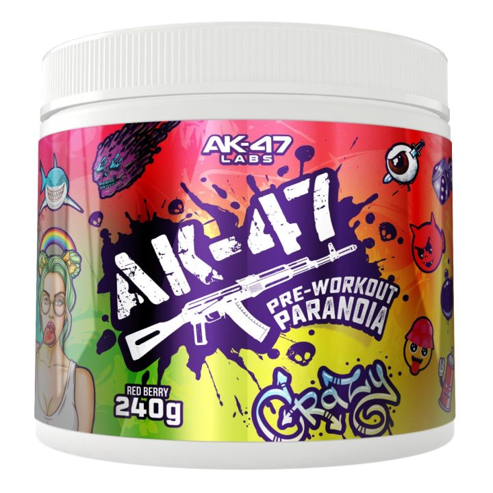 Pre-workout AK-47 Labs Paranoia 240 g, raudonųjų uogų skonio