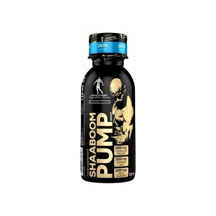 Pre-workout shot Kevin Levrone Shaaboom Pump 24 × 120 ml, apelsinų ir vyšnių skonio
