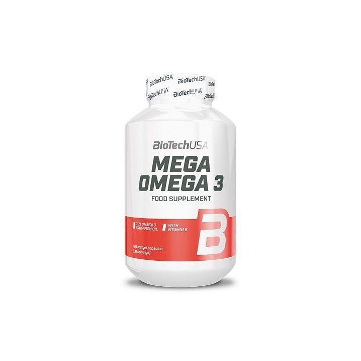 Omega-3 žuvų taukų kapsulės BioTechUSA Mega Omega 3 180 kapsulių