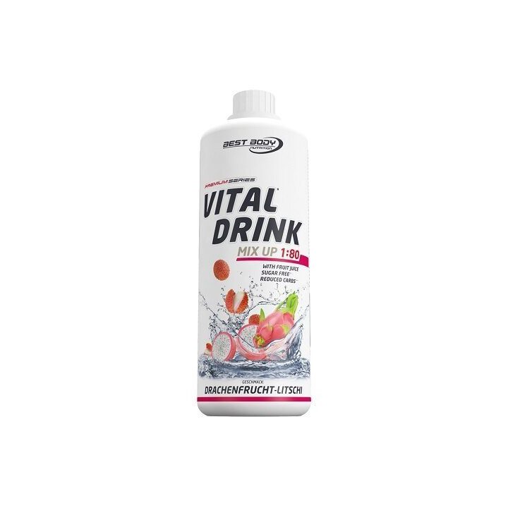 Skonio sirupas Best Body Vital Drink Mix 1:80 1000 ml, drakono vaisių ir ličių skonio