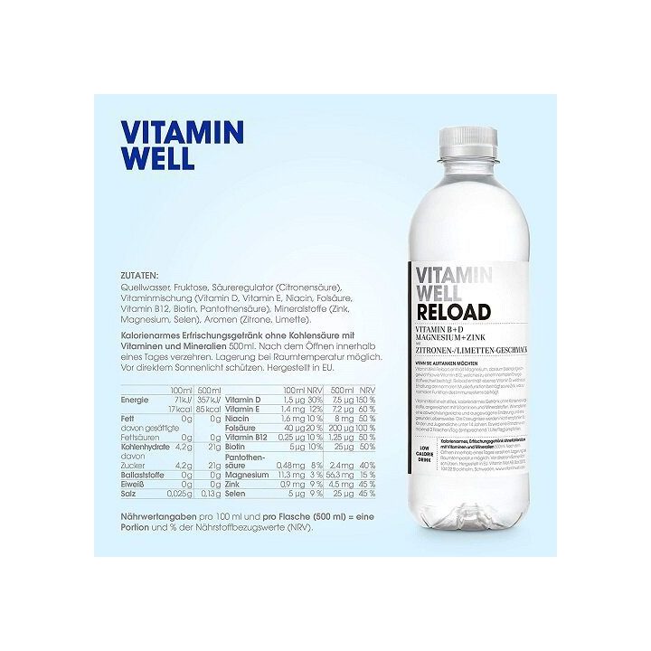 Vitamin Well Reload gėrimas 12 x 500 ml