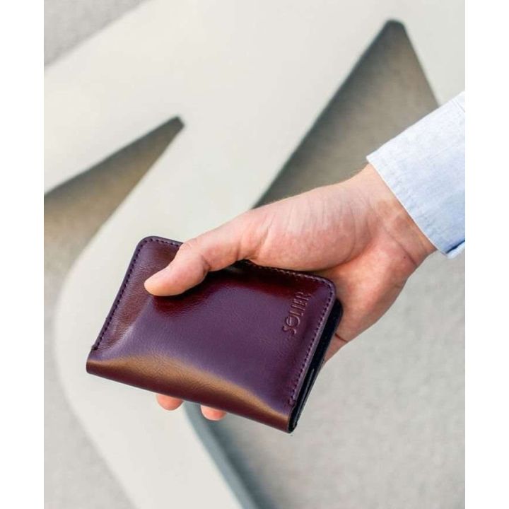 Plonos odinės vyriškos piniginės SOLIER SW10 SLIM BROWN