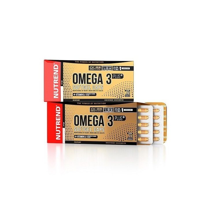 Nutrend Omega 3 Plus omega-3 kapsulės su vitaminu D